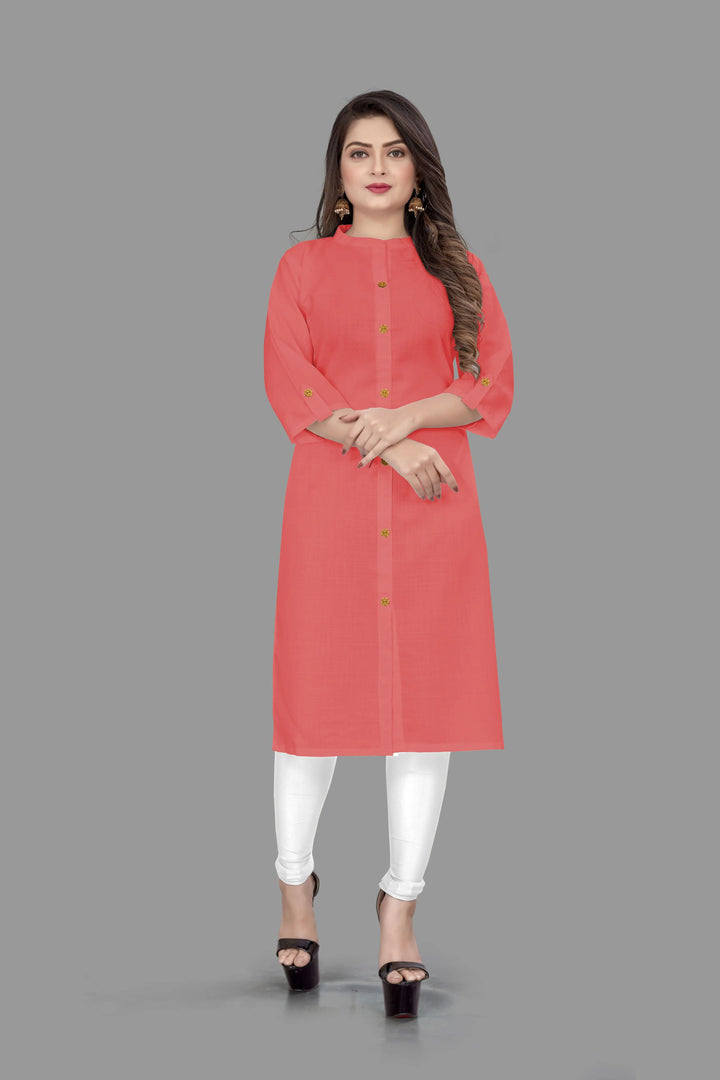 Elegant Women’s Kurti | Cotton Slub Fabric with Solid Design