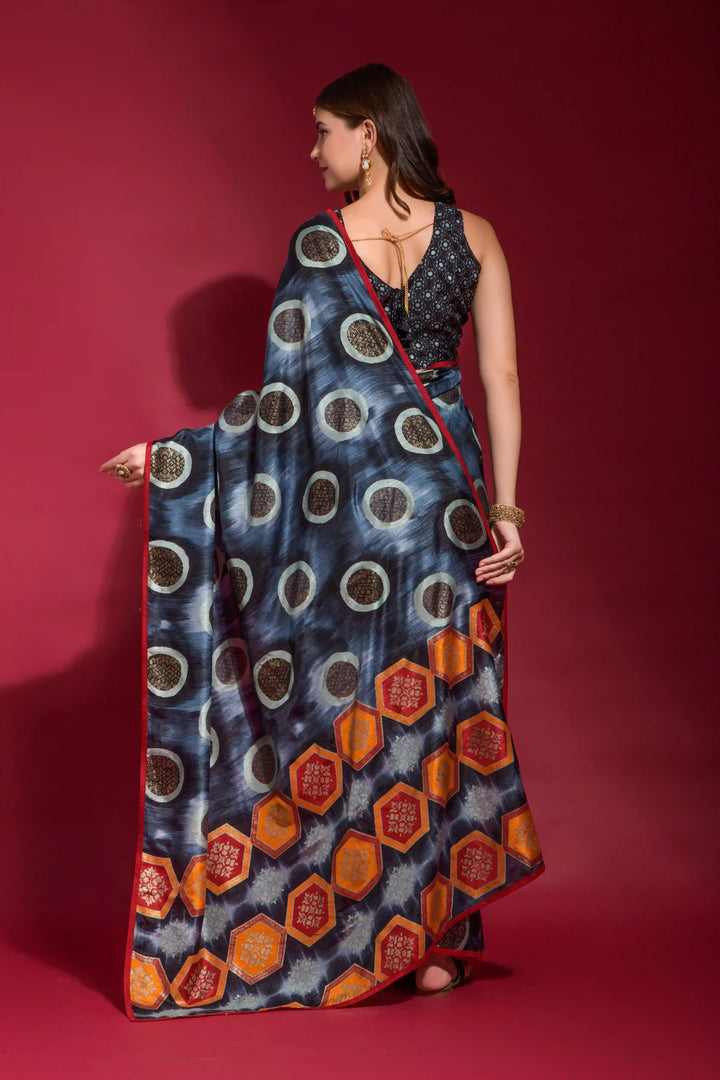 Stunning Smooth Silk Saree with | An Exclusive Designer Masterpiece