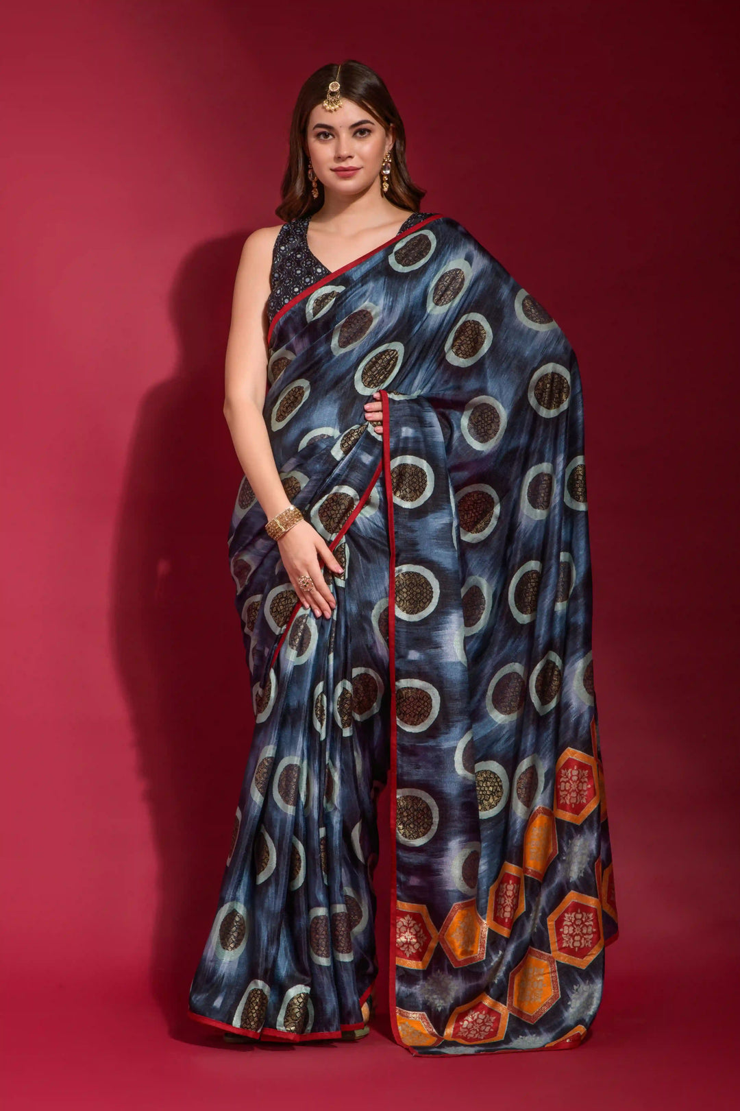 Stunning Smooth Silk Saree with | An Exclusive Designer Masterpiece