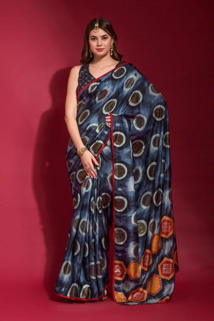 Stunning Smooth Silk Saree with | An Exclusive Designer Masterpiece