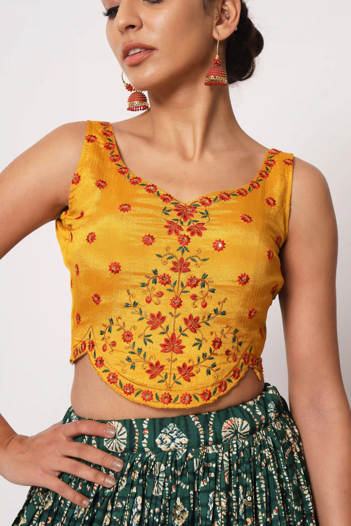 Designer Green Lehenga | Thread & Sequins Work for Festive Occasions