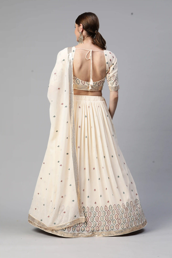 Elegant Georgette Lehenga | Heavy Sequence Embroidery for Weddings & Events