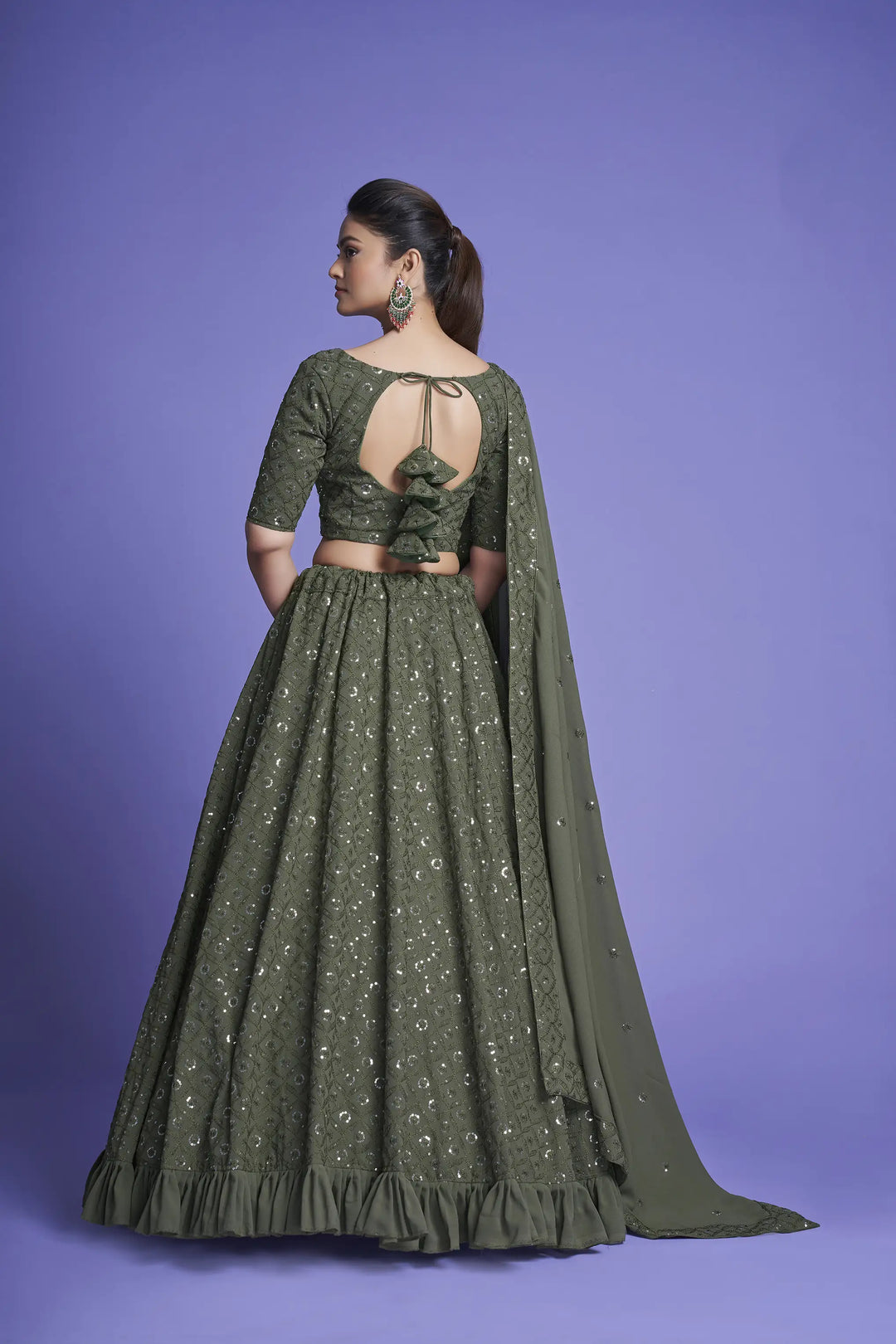 Georgette Lehengas with Thread & Sequin Embroidery | Wedding & Party Wear