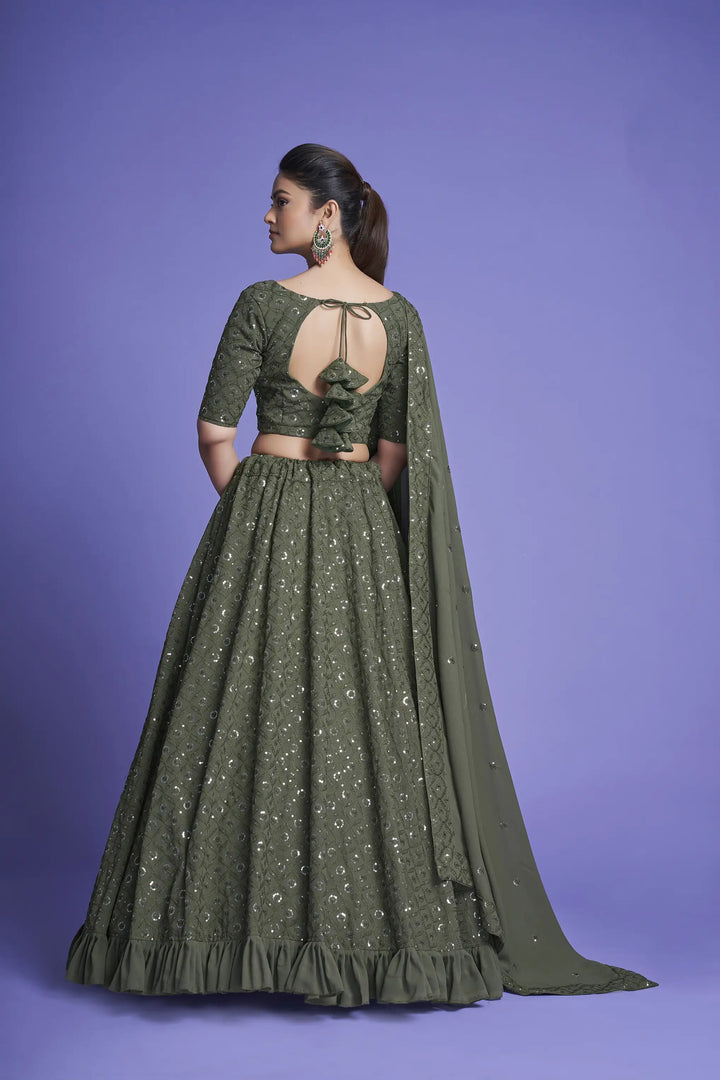 Georgette Lehengas with Thread & Sequin Embroidery | Wedding & Party Wear