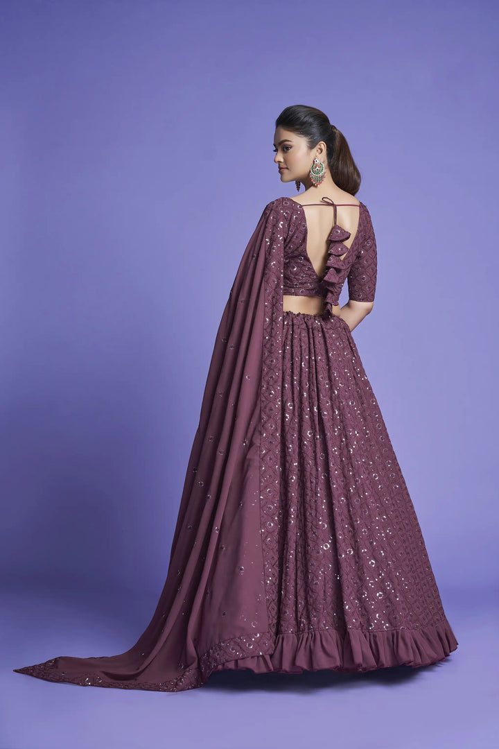 Georgette Lehengas with Thread & Sequin Embroidery | Wedding & Party Wear