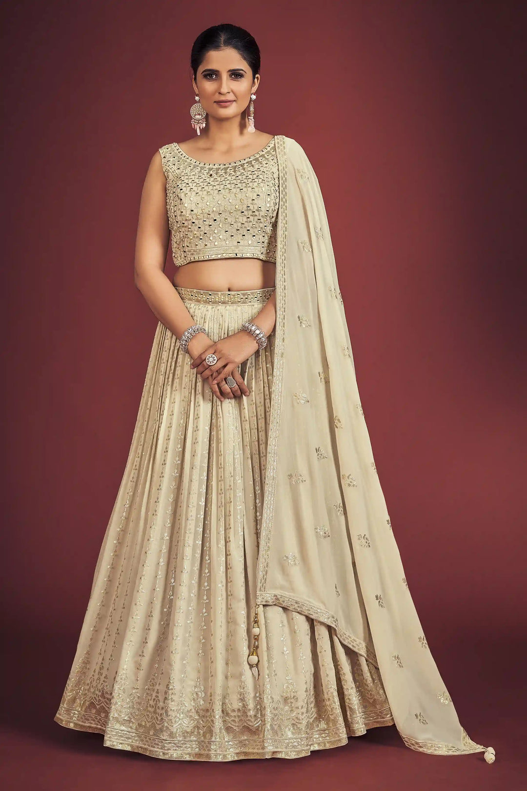 Radiant Georgette Lehenga with Dupatta | Crafted for Timeless Elegance