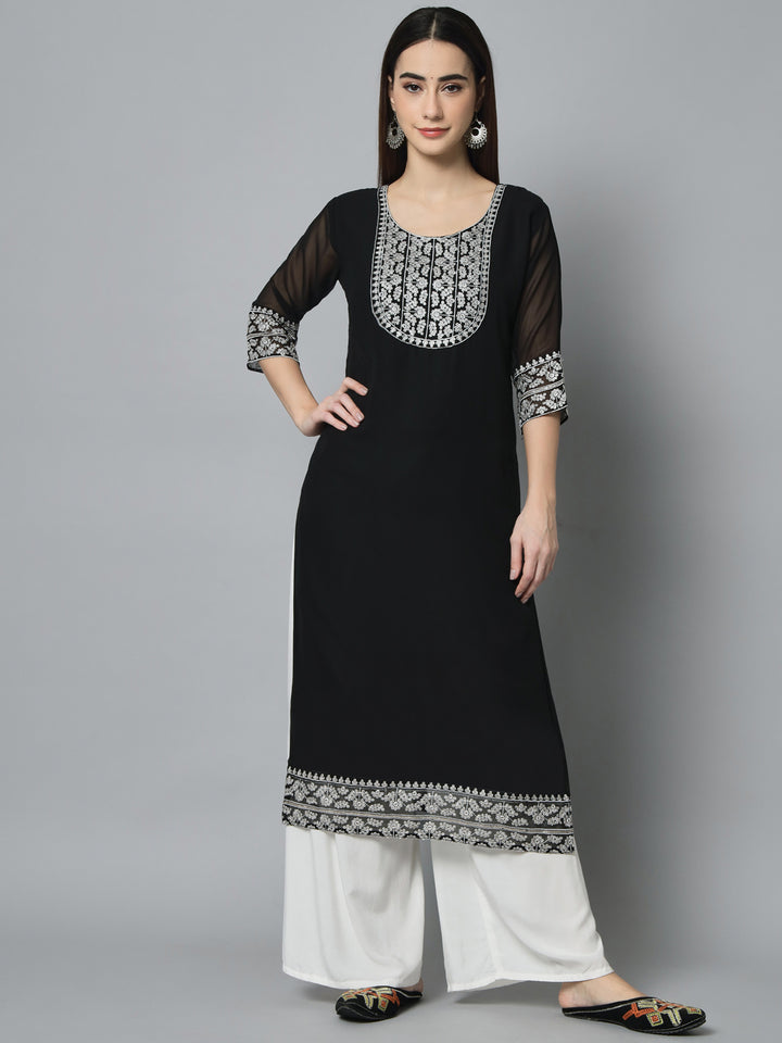 Stylish Georgette Long Kurti | Elegant Designer Embroidery