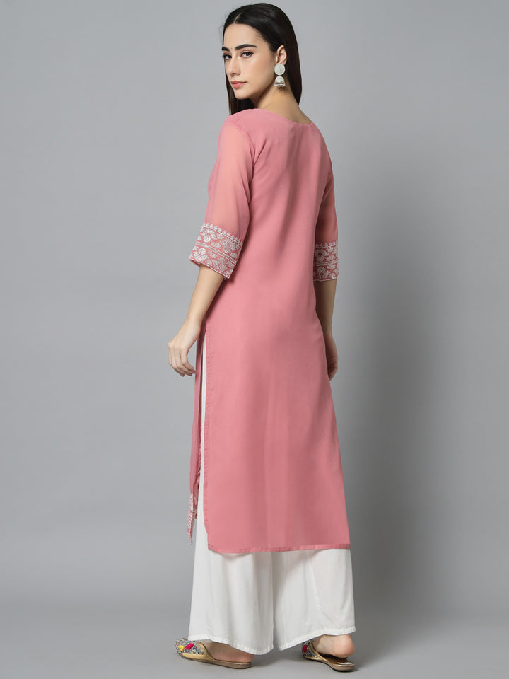 Stylish Georgette Long Kurti | Elegant Designer Embroidery