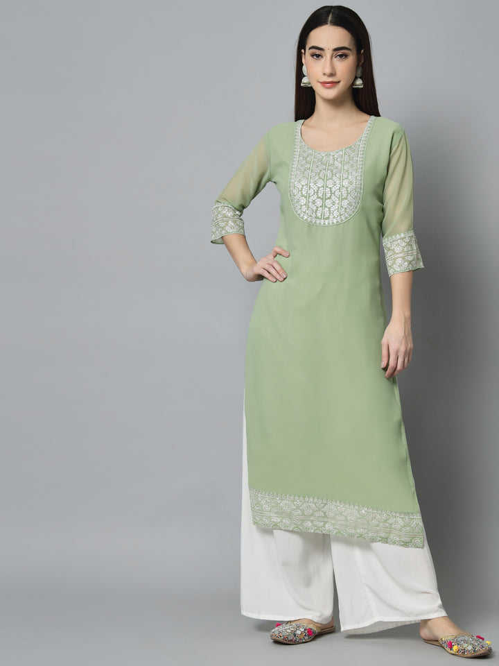 Stylish Georgette Long Kurti | Elegant Designer Embroidery