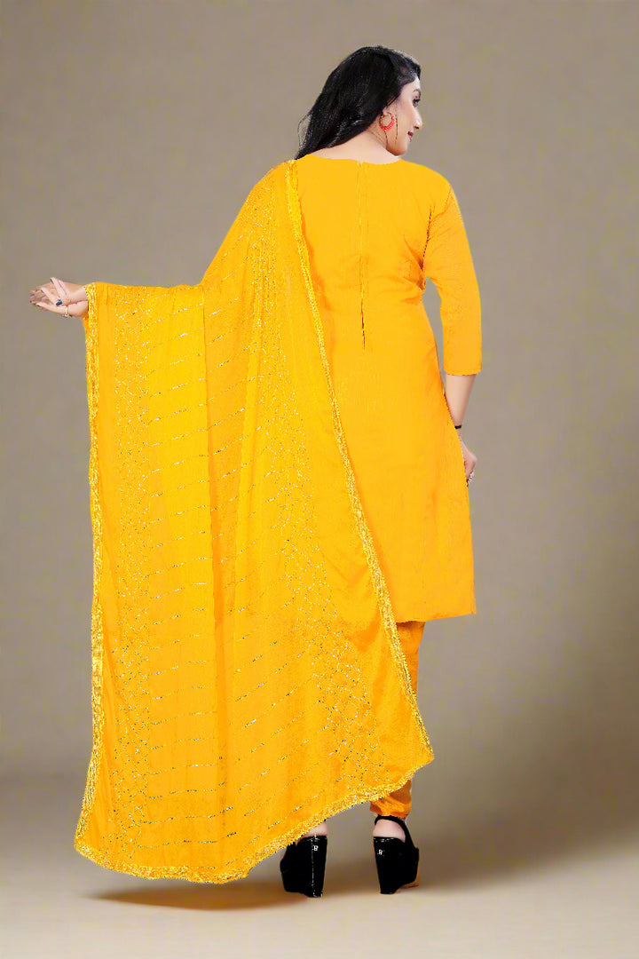 Elegant Chanderi Cotton Suit with Santoon Bottom | Perfect for Festive Looks