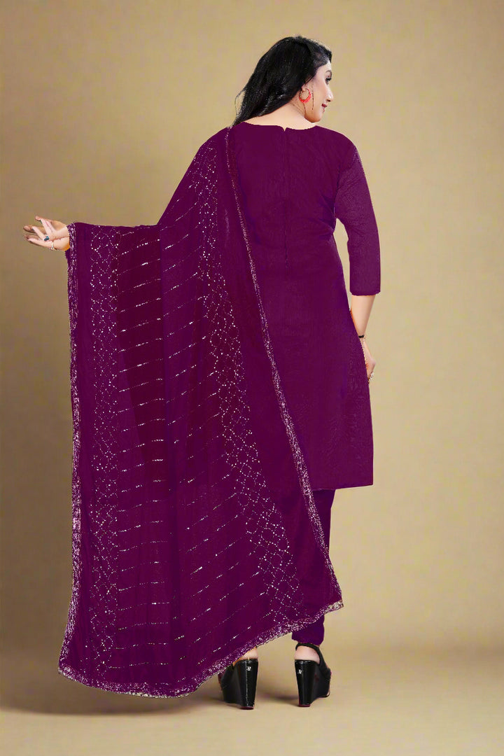 Elegant Chanderi Cotton Suit with Santoon Bottom | Perfect for Festive Looks