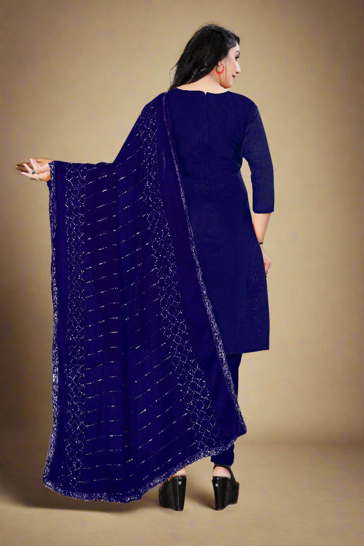 Elegant Chanderi Cotton Suit with Santoon Bottom | Perfect for Festive Looks