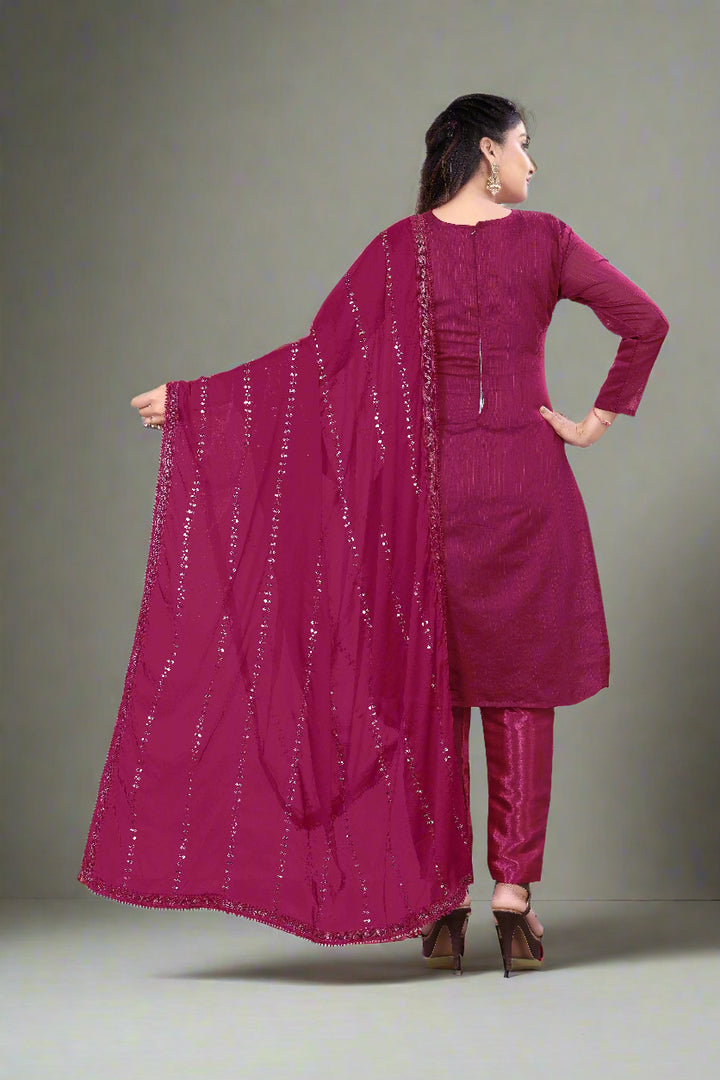 Elegant Chanderi Cotton Suit with Santoon Bottom | Perfect for Festive Looks