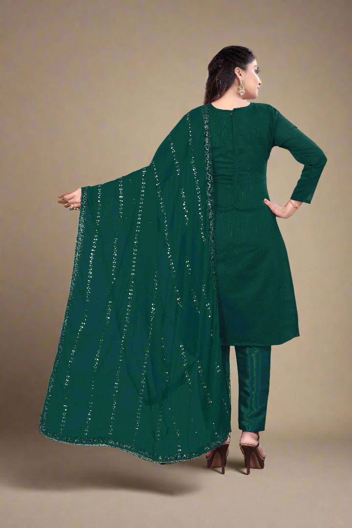 Elegant Chanderi Cotton Suit with Santoon Bottom | Perfect for Festive Looks