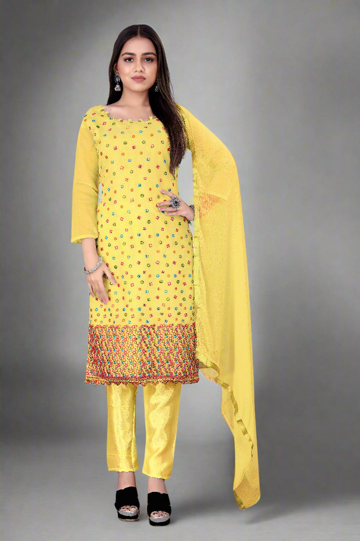 Stunning Chanderi Cotton Suit with Santoon Bottom | Perfect Ethnic Attire