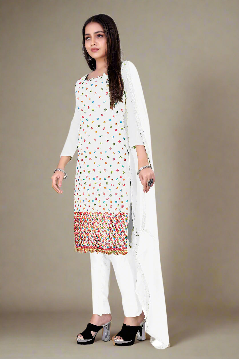 Stunning Chanderi Cotton Suit with Santoon Bottom | Perfect Ethnic Attire