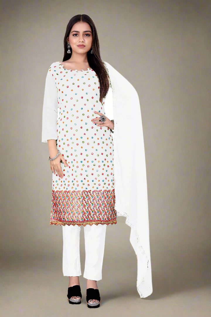 Stunning Chanderi Cotton Suit with Santoon Bottom | Perfect Ethnic Attire