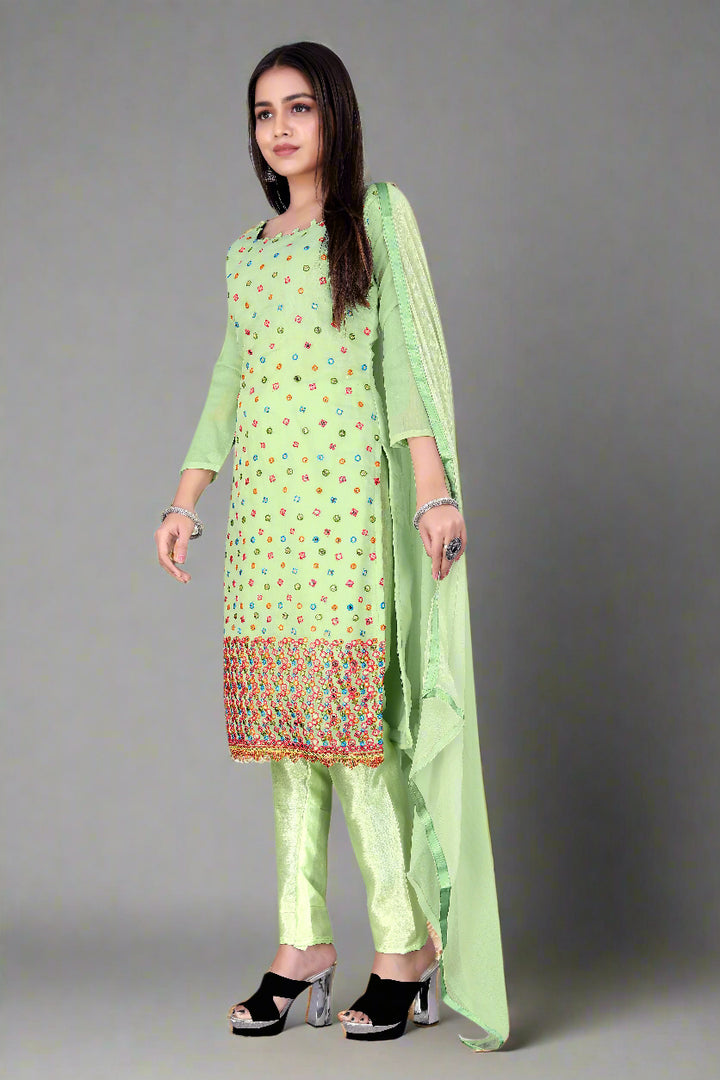 Stunning Chanderi Cotton Suit with Santoon Bottom | Perfect Ethnic Attire