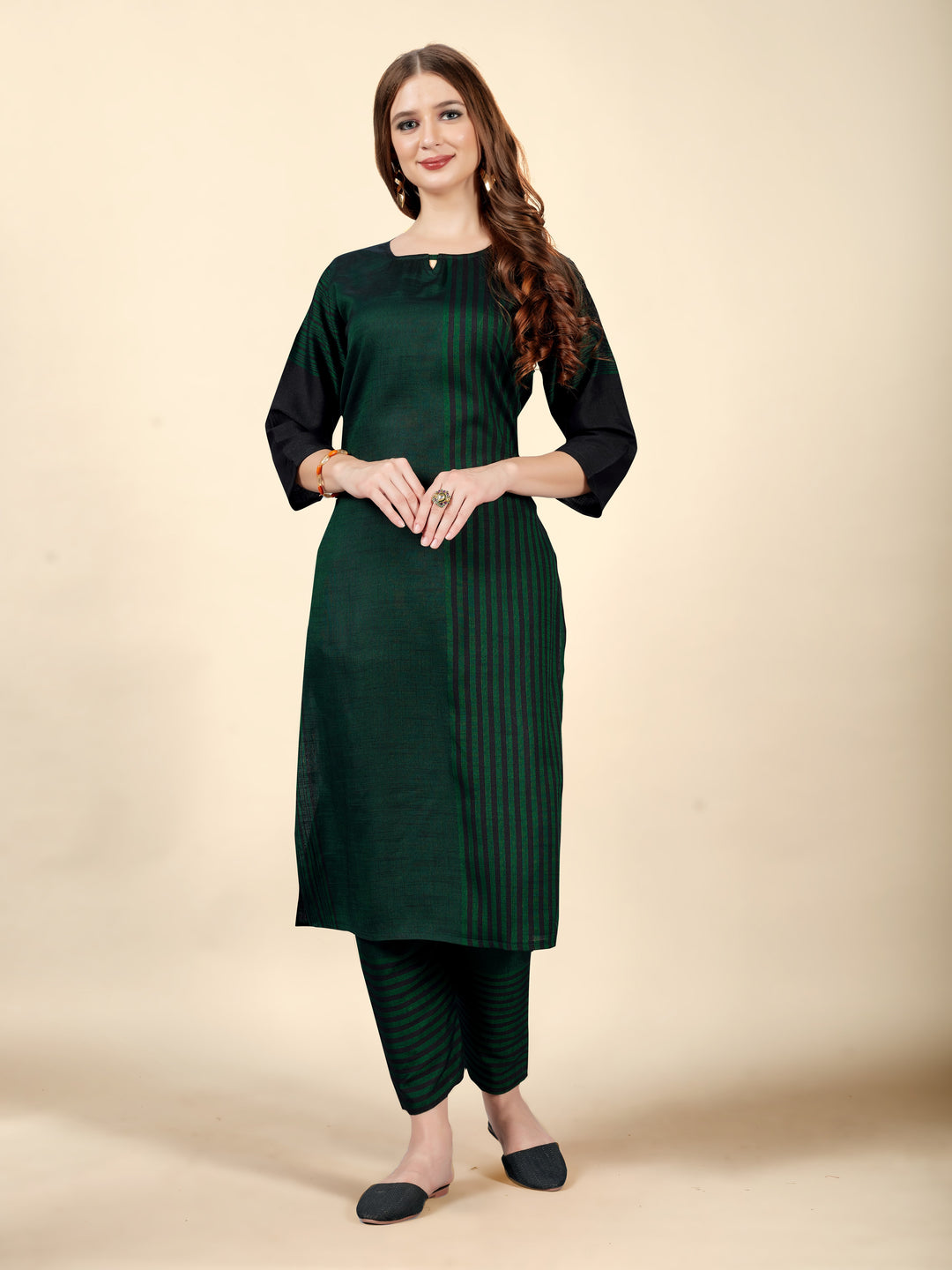 Elegant Green Kurti Set for Women | Wevon Designer Cotton Rayon Kurta