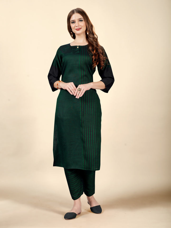 Elegant Green Kurti Set for Women | Wevon Designer Cotton Rayon Kurta