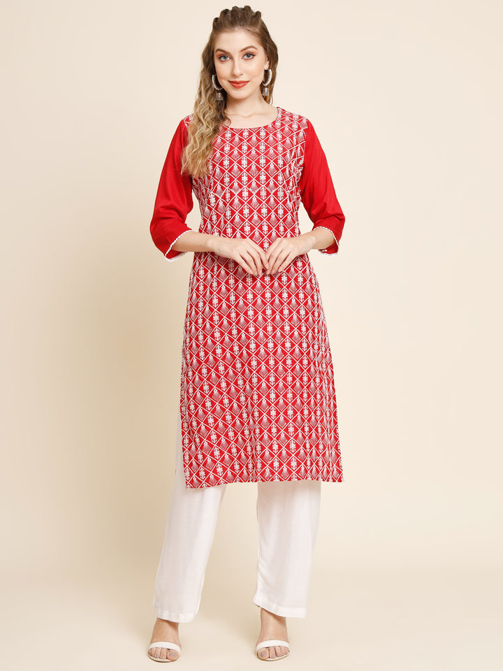 Stunning Georgette Kurti | Designer Thread Embroidery for Women