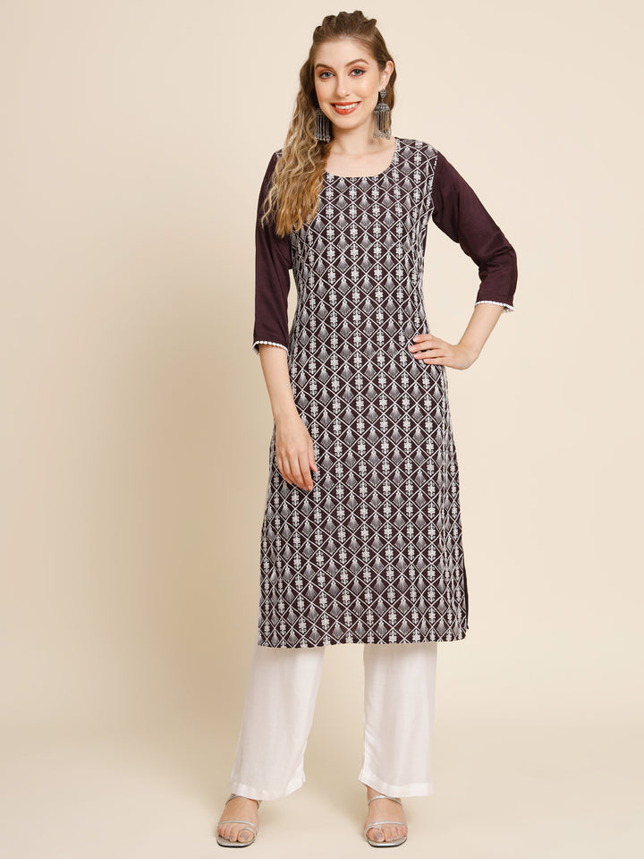 Stunning Georgette Kurti | Designer Thread Embroidery for Women