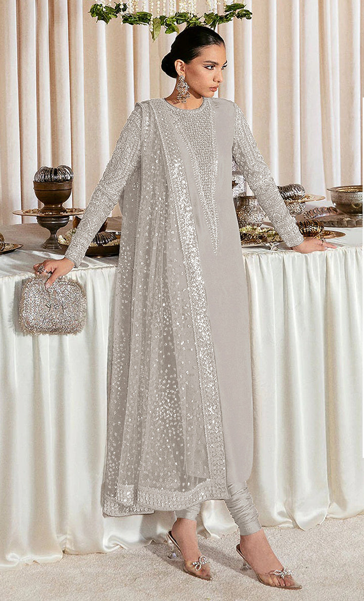 Festive Salwar Kameez | Faux Georgette Suit with Stylish Koti & Embroidery