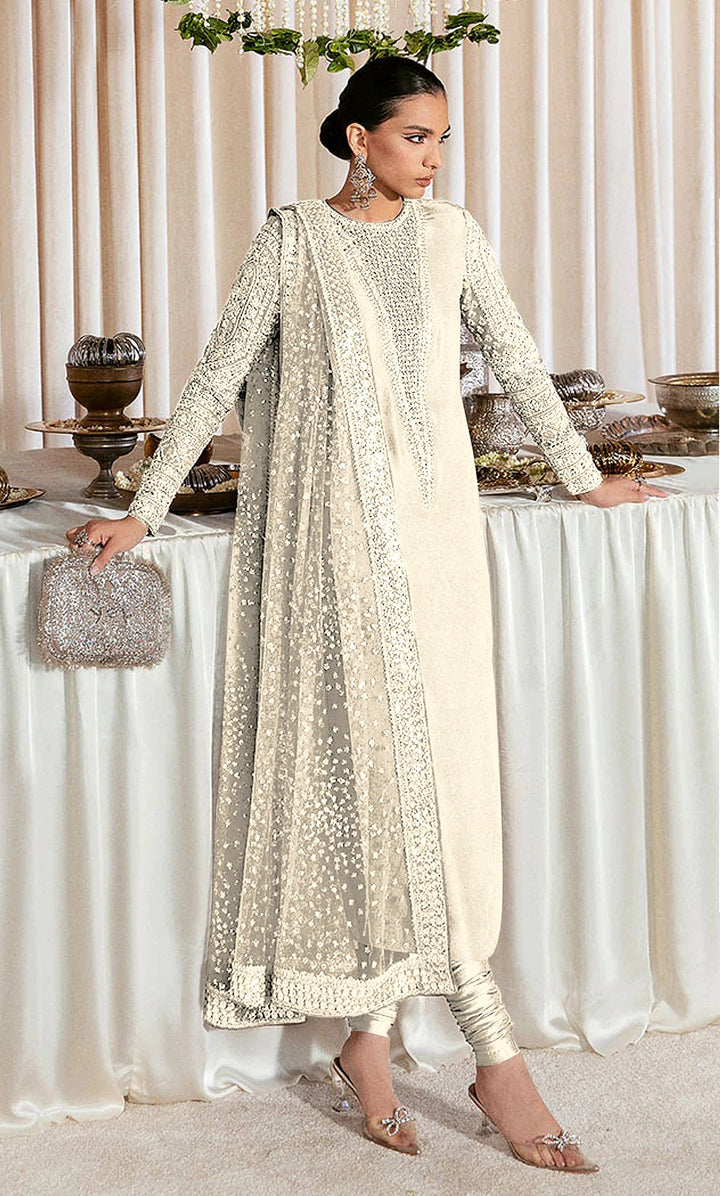 Festive Salwar Kameez | Faux Georgette Suit with Stylish Koti & Embroidery