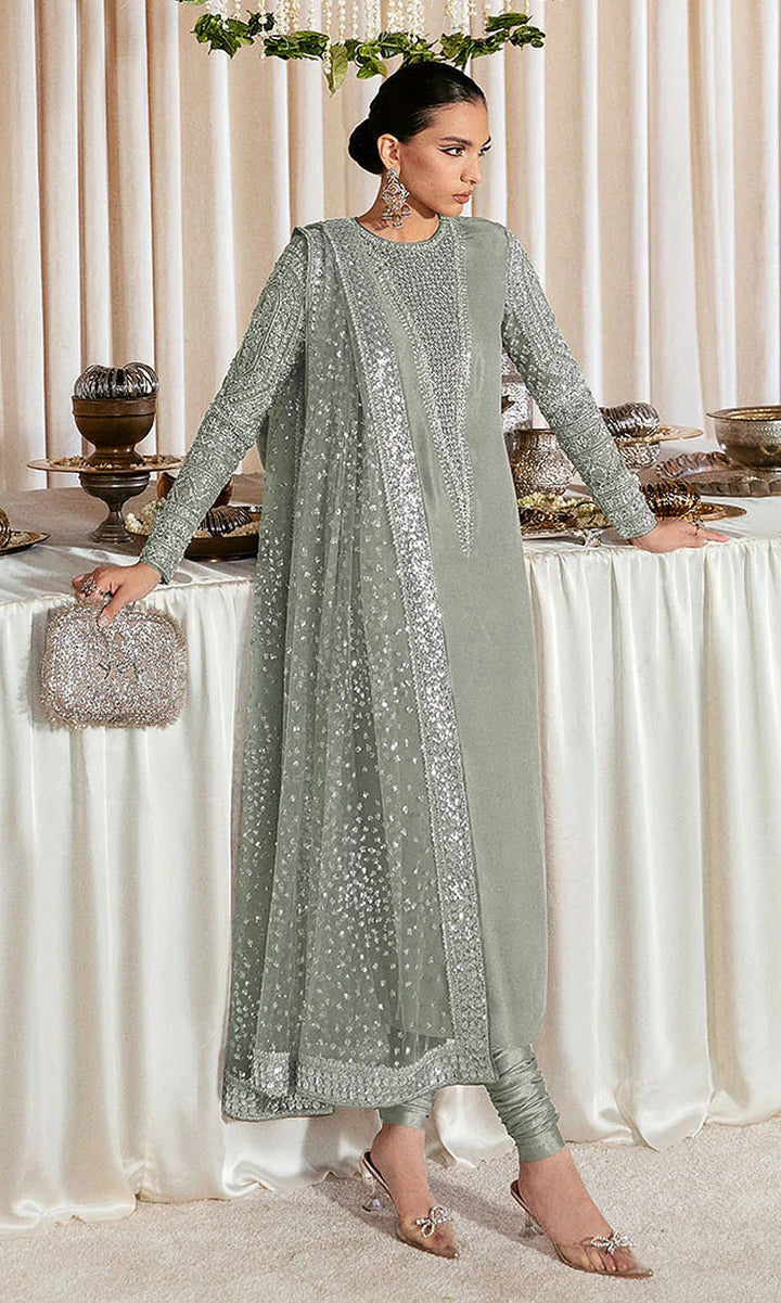 Festive Salwar Kameez | Faux Georgette Suit with Stylish Koti & Embroidery