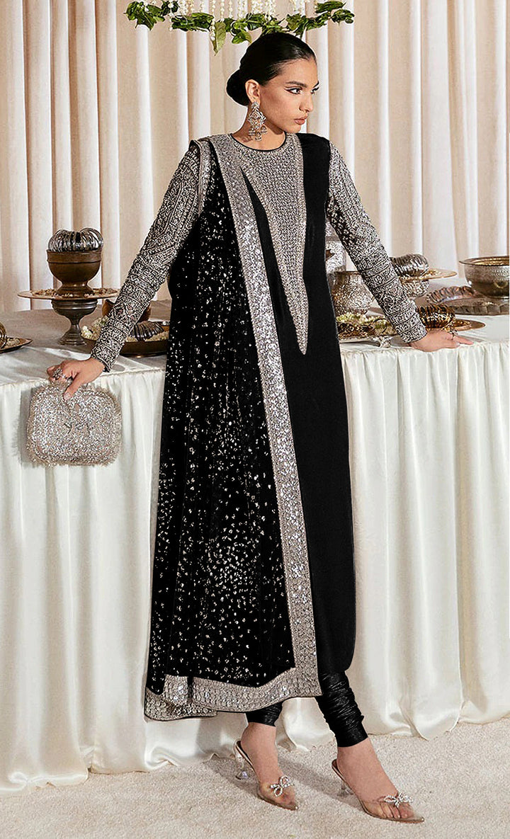 Festive Salwar Kameez | Faux Georgette Suit with Stylish Koti & Embroidery