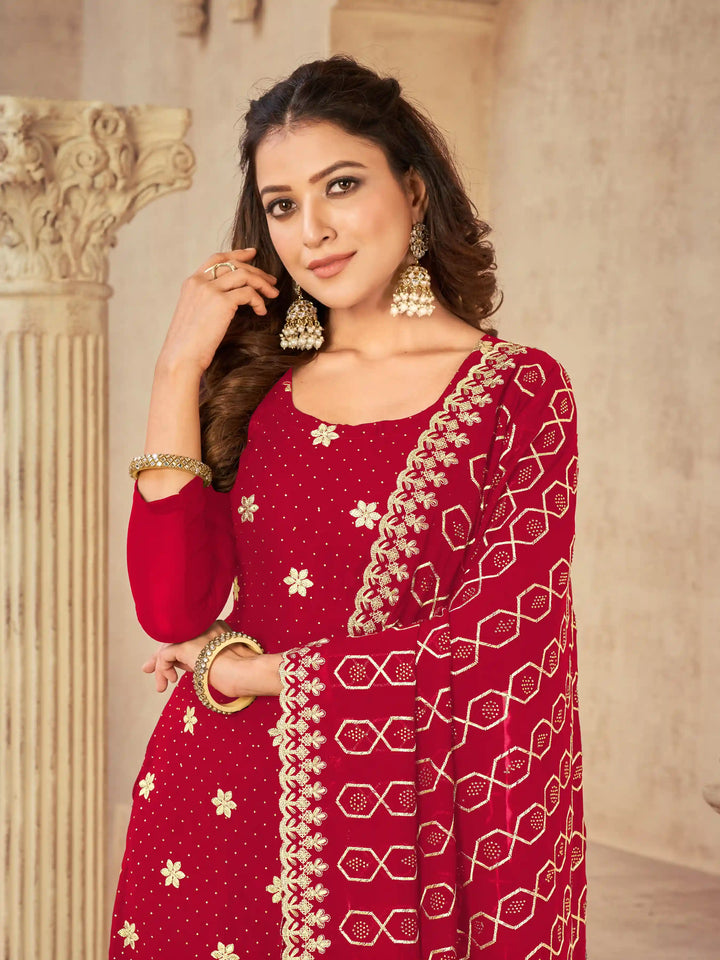 Georgette Salwar Kameez with Heavy Designer Embroidery | Full Sleeve Traditional Wear