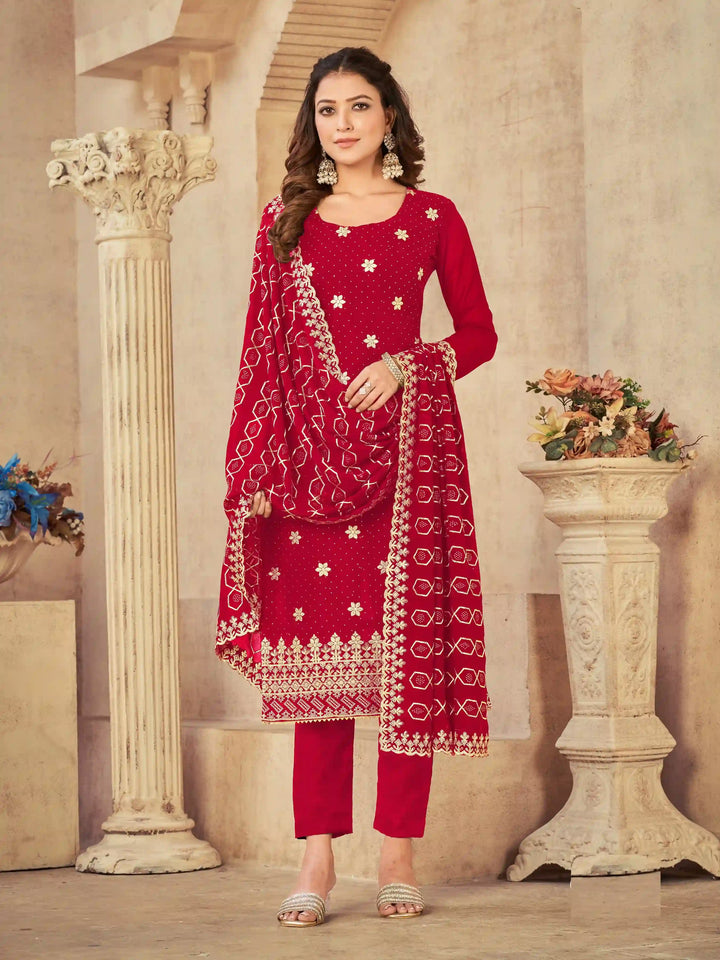 Georgette Salwar Kameez with Heavy Designer Embroidery | Full Sleeve Traditional Wear