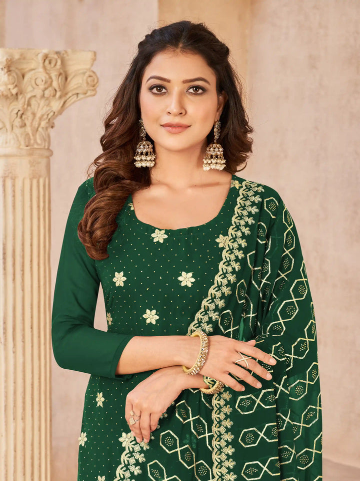 Georgette Salwar Kameez with Heavy Designer Embroidery | Full Sleeve Traditional Wear