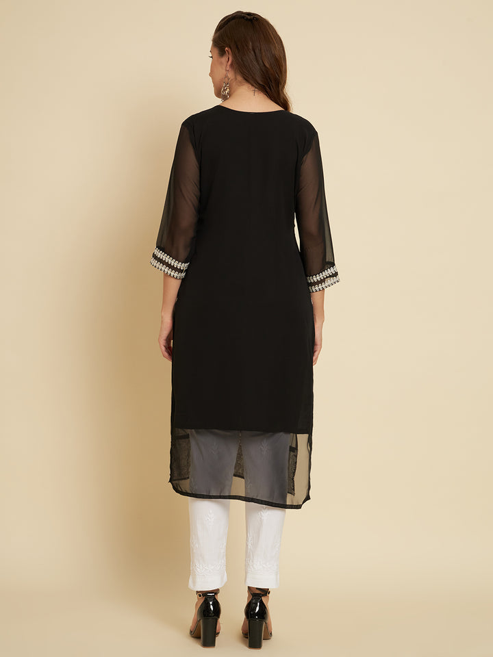 Classic Georgette Long Kurti | Indian Ethnic Wear with Elegant Embroidery