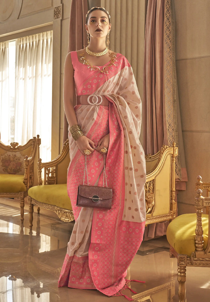 Handloom Silk Saree | Designer Jari Weaving Traditional Partywear Saree