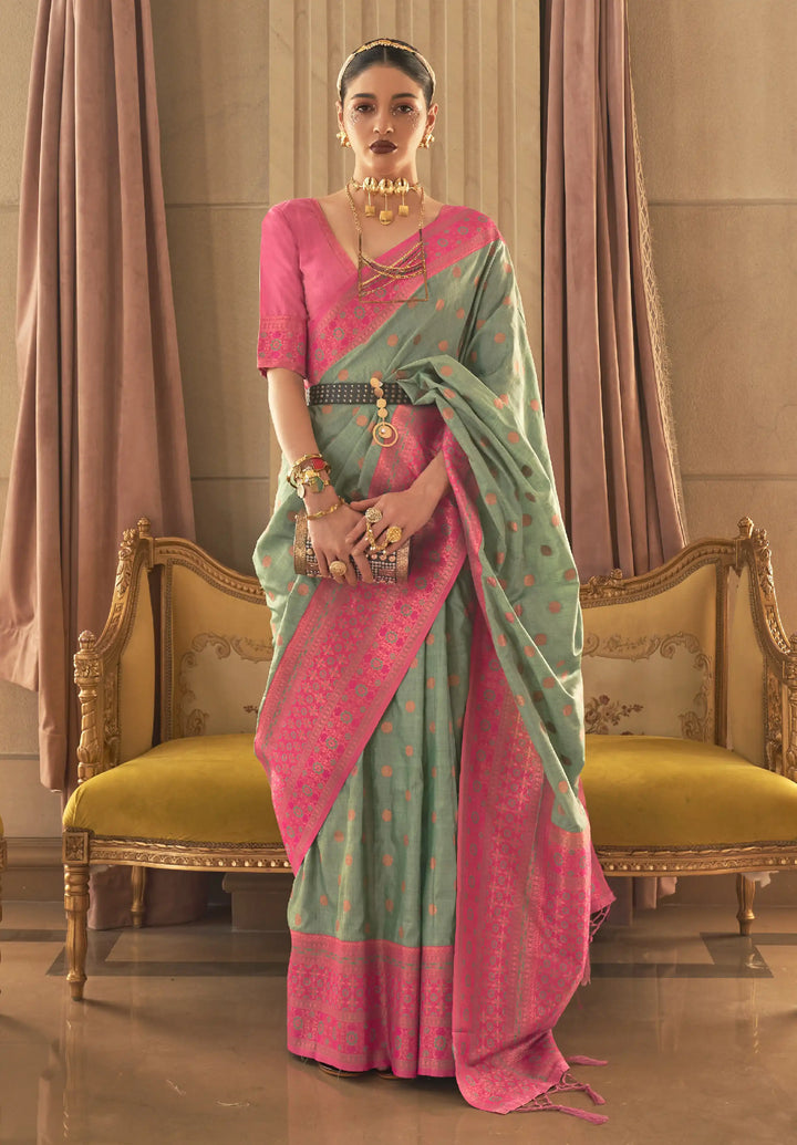 Handloom Silk Saree | Designer Jari Weaving Traditional Partywear Saree