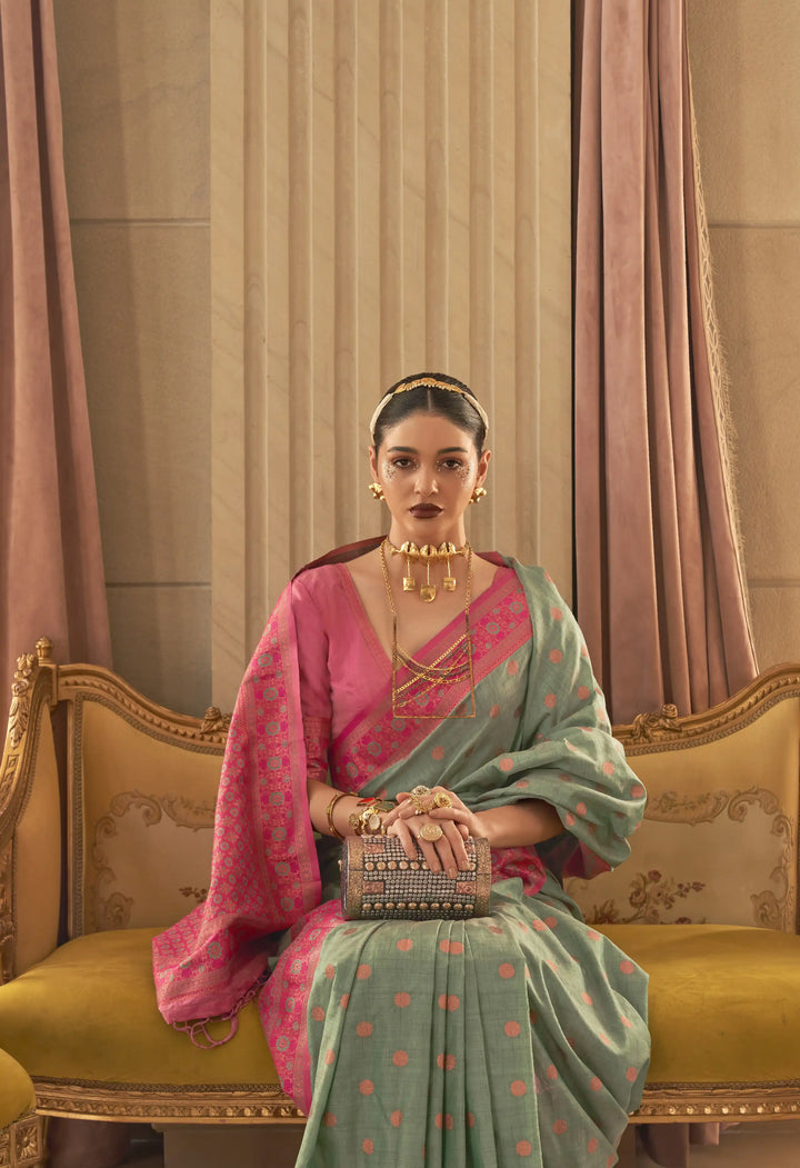 Handloom Silk Saree | Designer Jari Weaving Traditional Partywear Saree