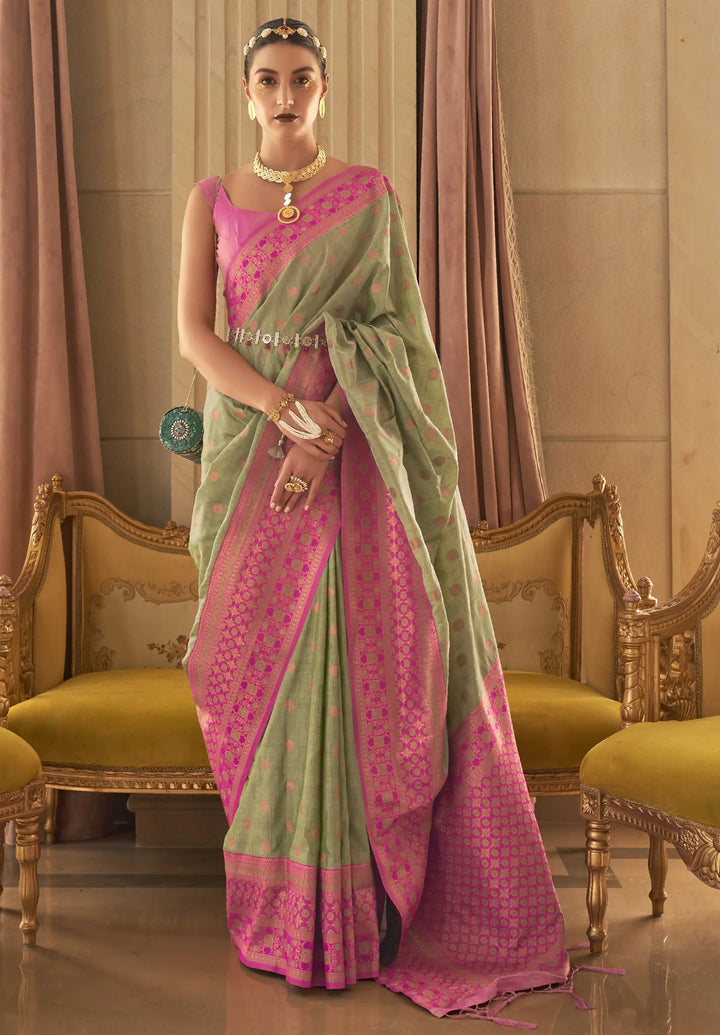 Handloom Silk Saree | Designer Jari Weaving Traditional Partywear Saree