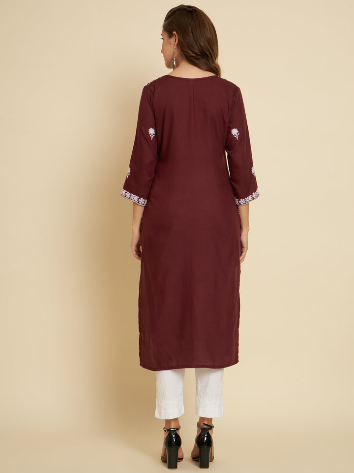 Stylish Cotton Slub Kurti | Elegant Designer Thread Embroidery