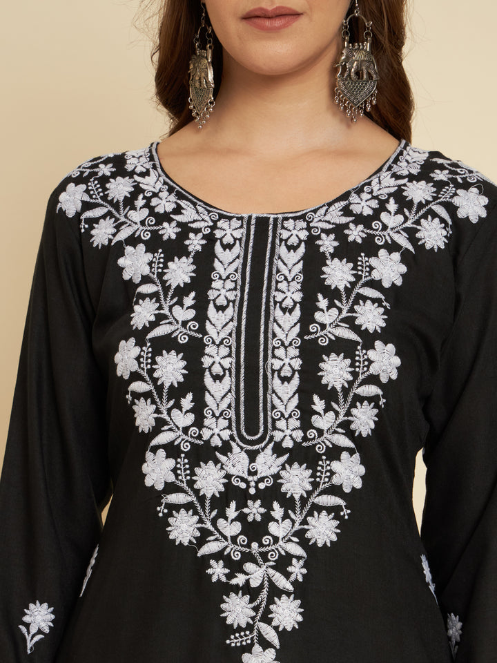 Stylish Cotton Slub Kurti | Elegant Designer Thread Embroidery