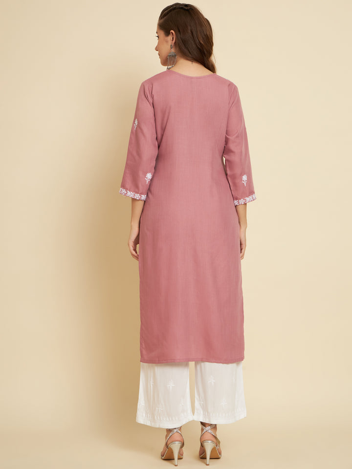 Stylish Cotton Slub Kurti | Elegant Designer Thread Embroidery