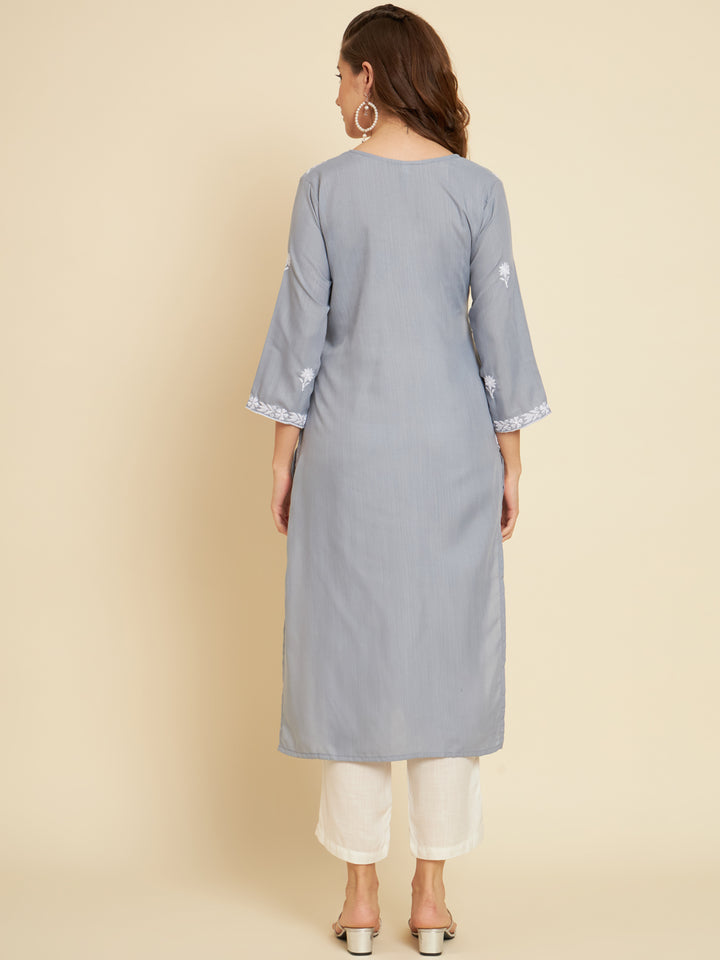 Stylish Cotton Slub Kurti | Elegant Designer Thread Embroidery