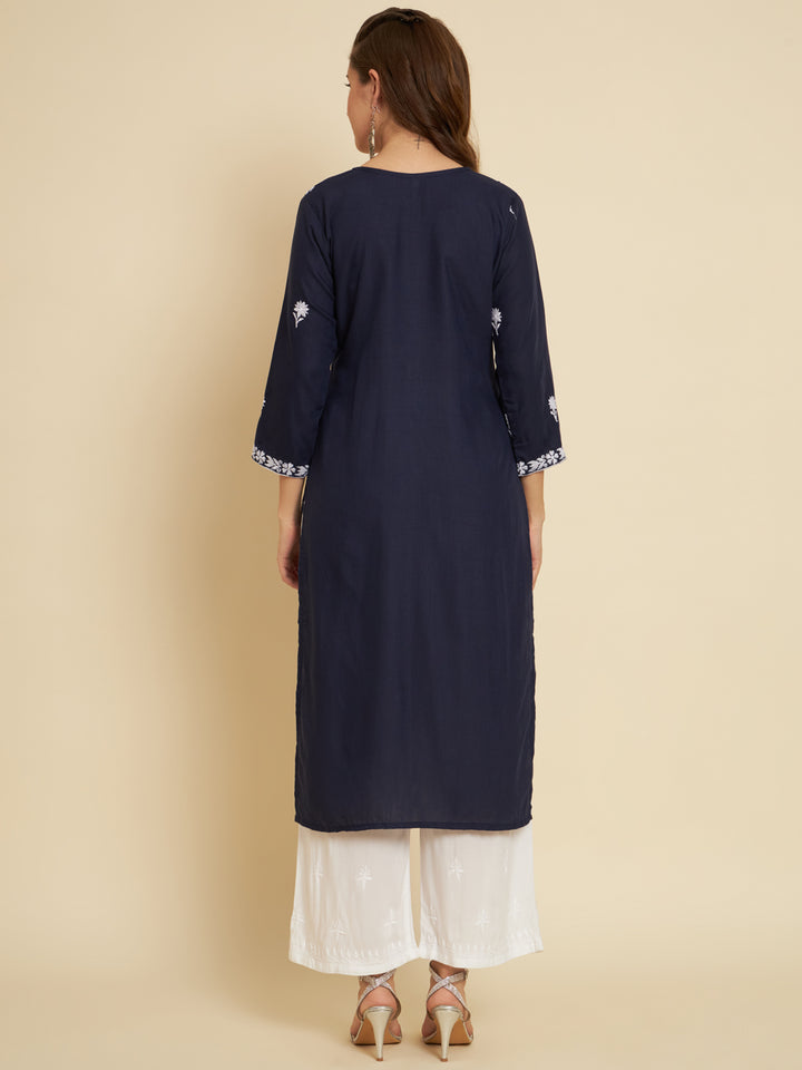 Stylish Cotton Slub Kurti | Elegant Designer Thread Embroidery