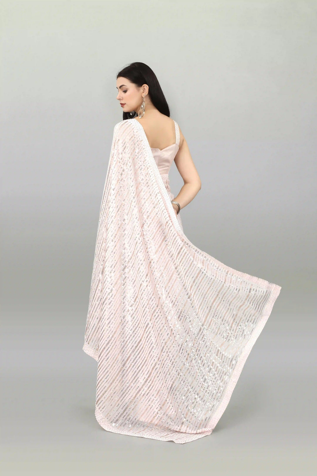 Georgette Saree with Sequins & Swarovski Embroidery | Perfect for Special Events