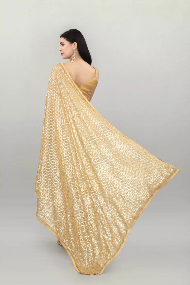 Designer Georgette Saree with Sequined Embroidery | Perfect for Weddings & Events