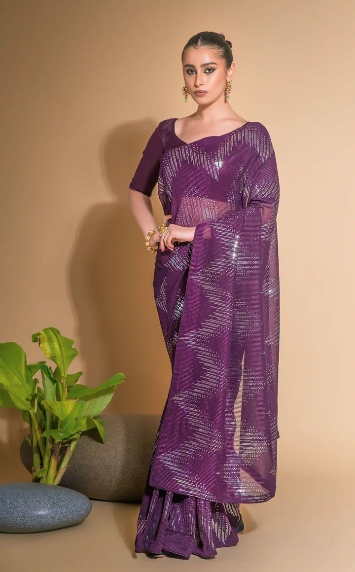 Georgette Saree with Satin Blouse | Perfect for Weddings & Festive Events
