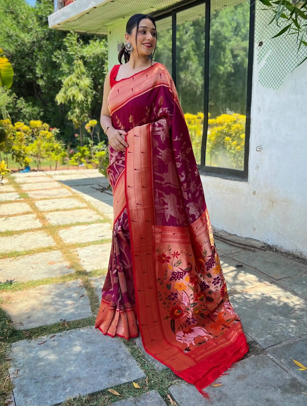Elegant Soft-Silk Saree | Woven Paithani Designer for Special Events