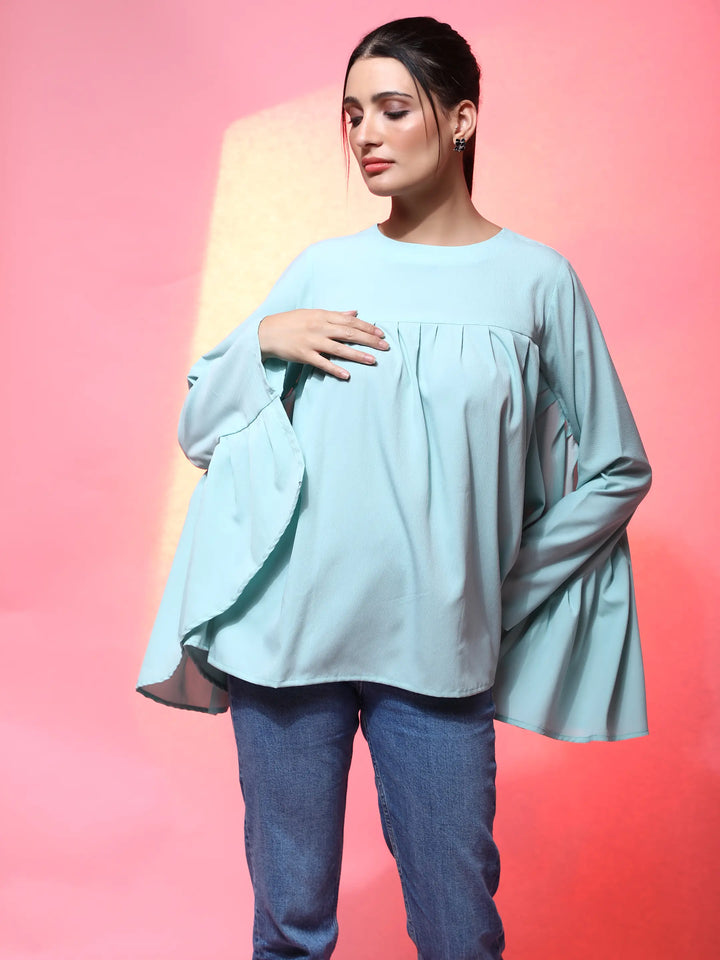 Poly Cotton Short Kurti | Solid Design with Hand Designer Work