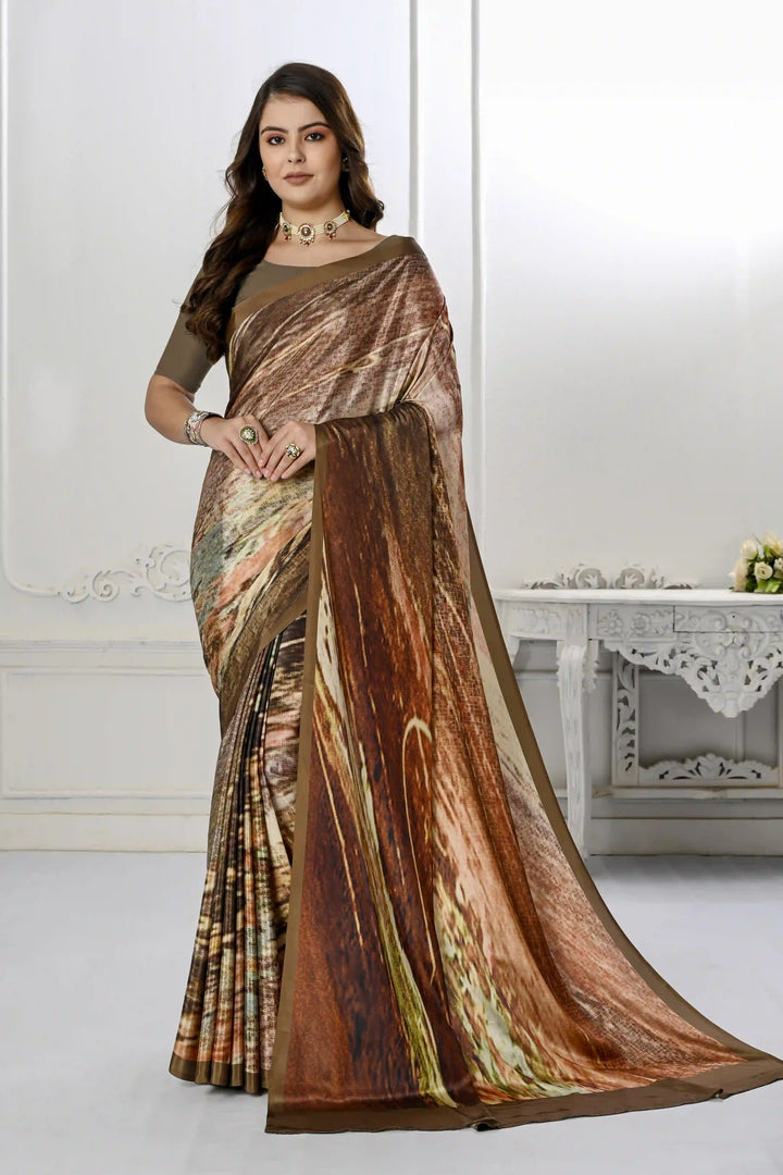 Designer Digital Printed Crepe Silk Saree | Perfect for Weddings & Festive Events