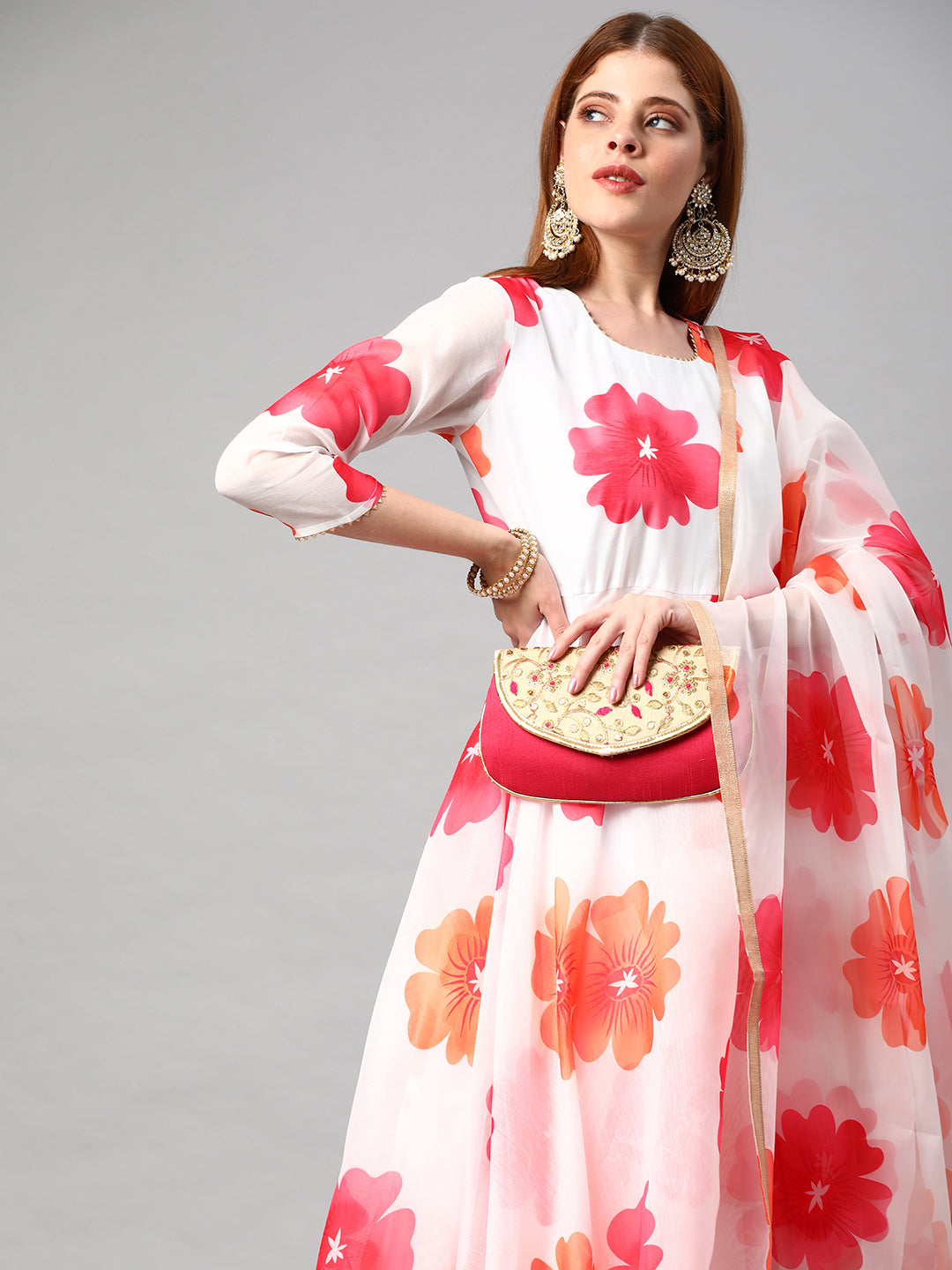 White Rayon Designer Salwar Kameez | Elegant Printed Detailing for Festive & Party Wear